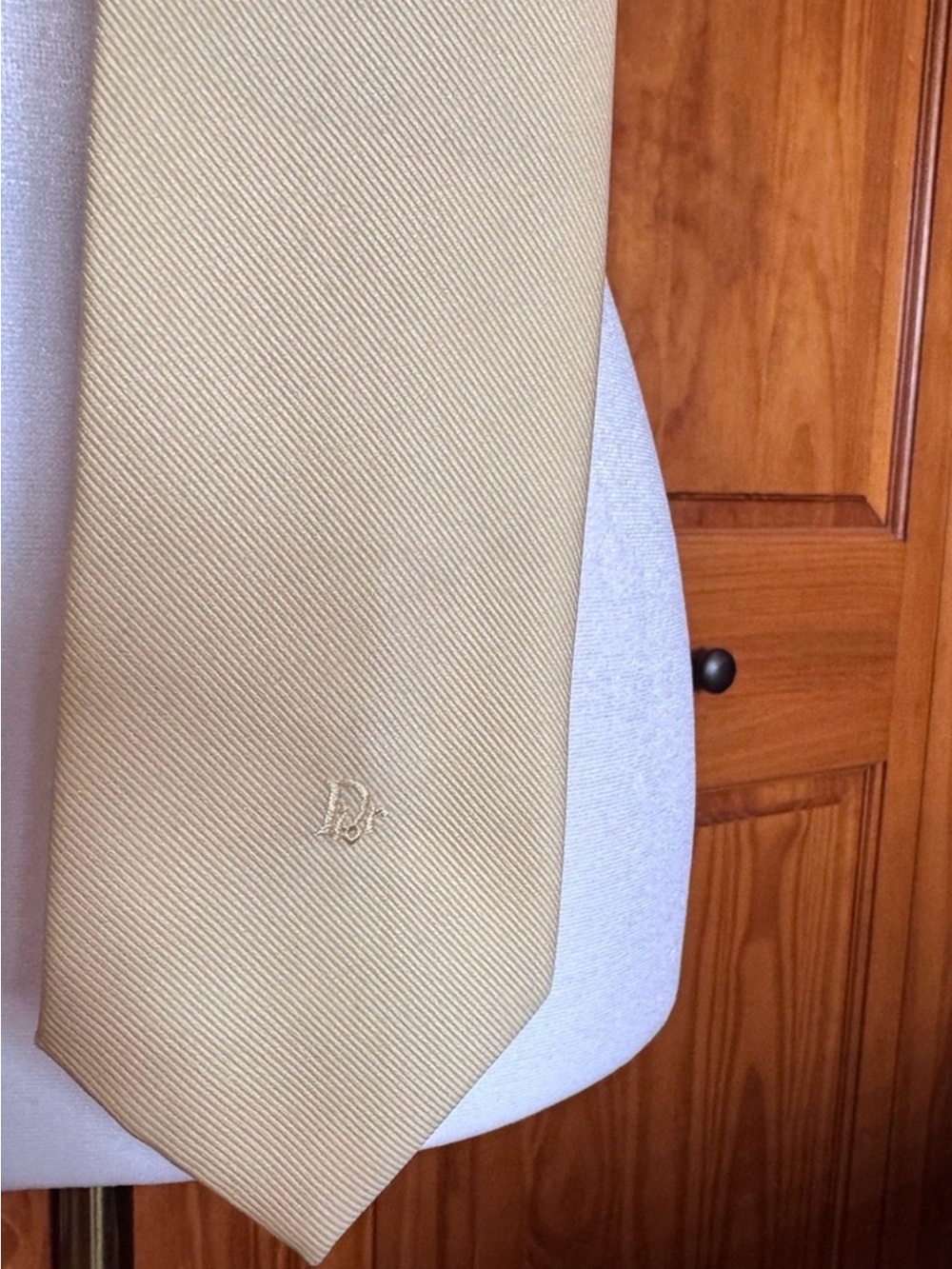 Dior Yellow Silk Tie with Subtle Dior Monogram